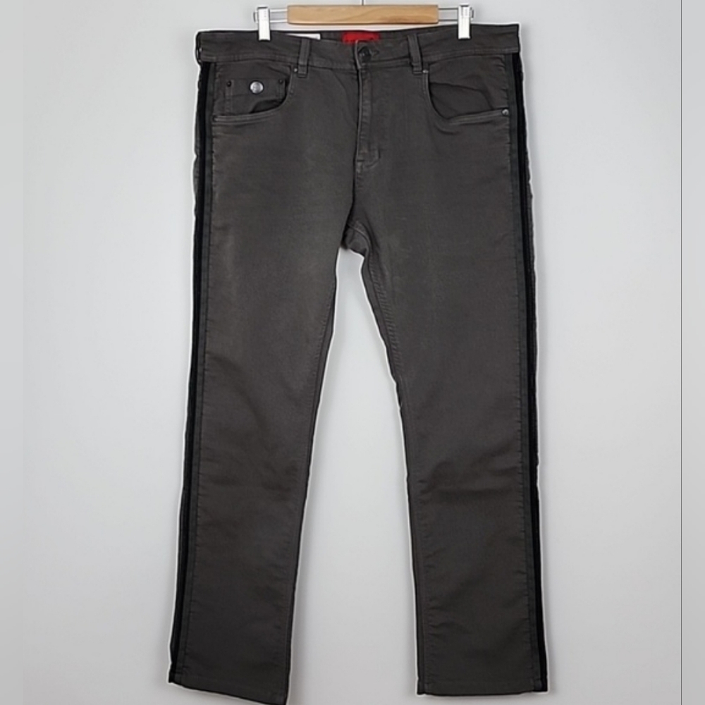 Point Zero Men's Hybrid Sweat Jeans Grey Denim Stretch Size 36 × 34